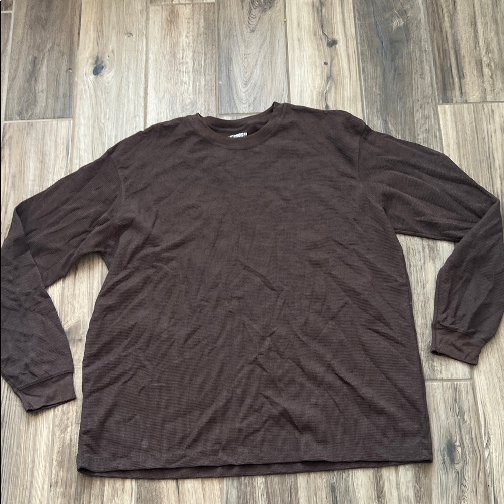 Men's Brown Long Sleeve Thermal Shirt
